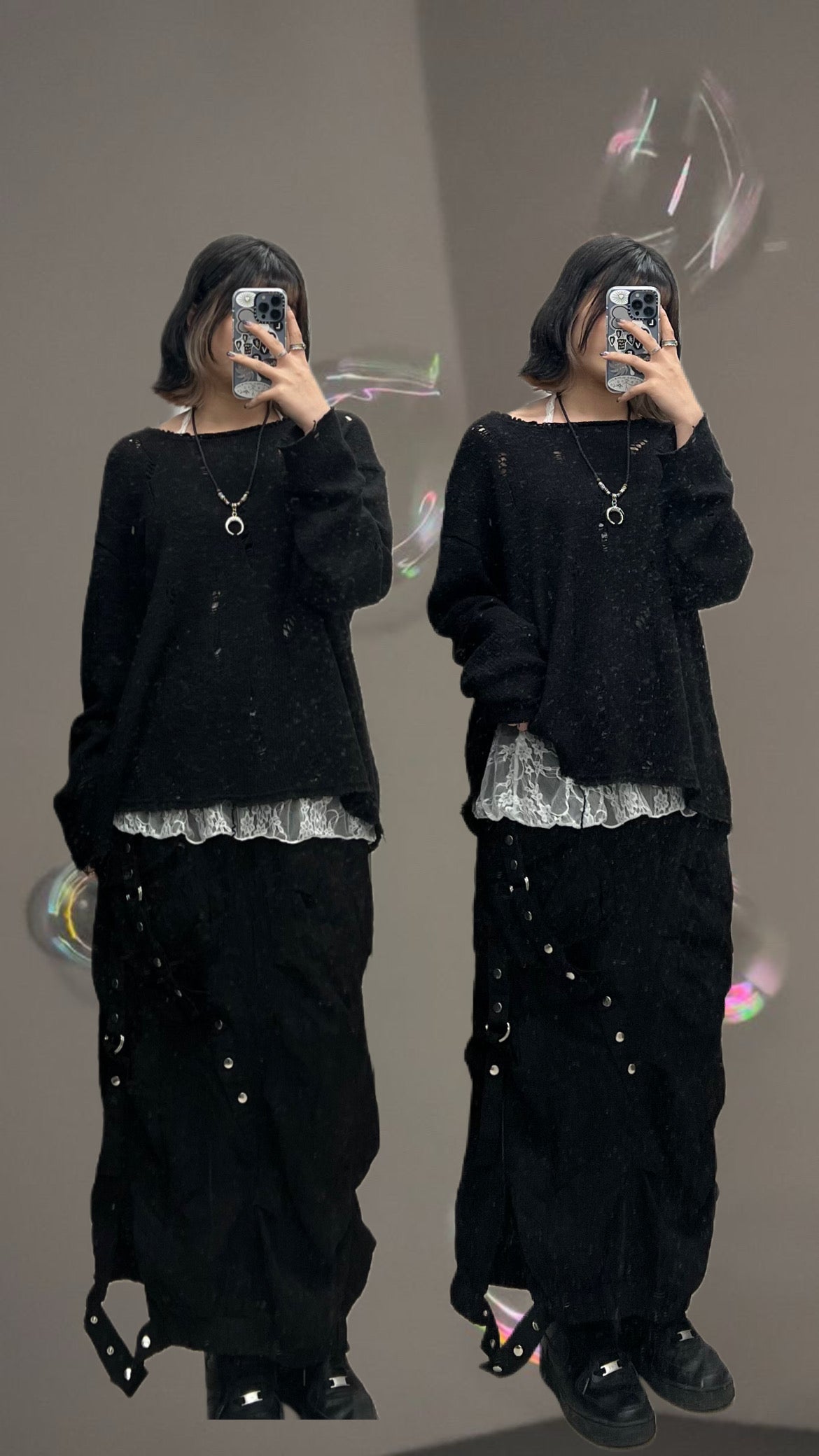 Button Pocket Loose-fit Skirt