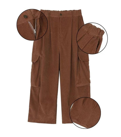 Corduroy Cargo Balloon Pants