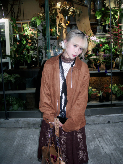 Suede Double Zipper Jacket