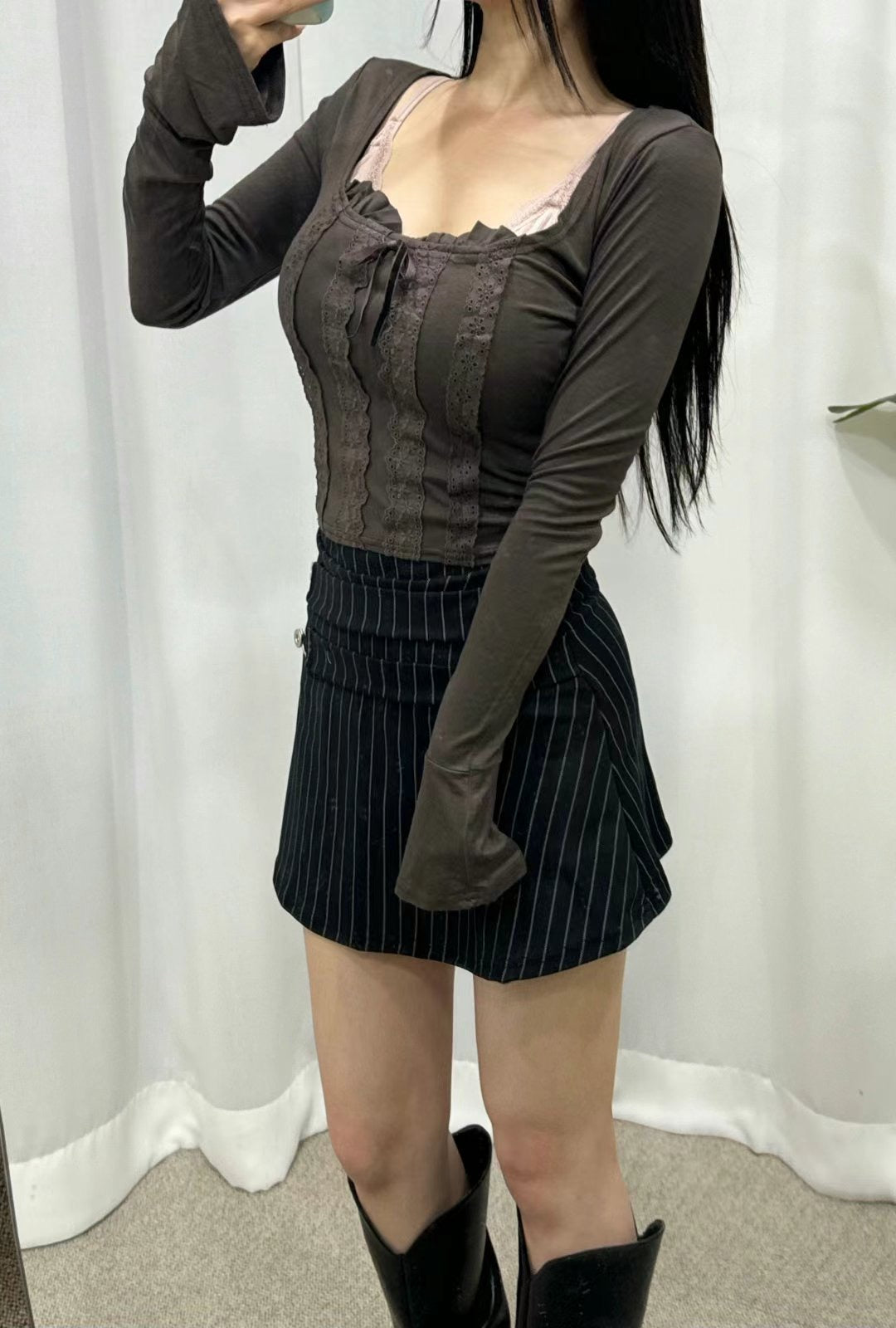 Square Lace Crop Top