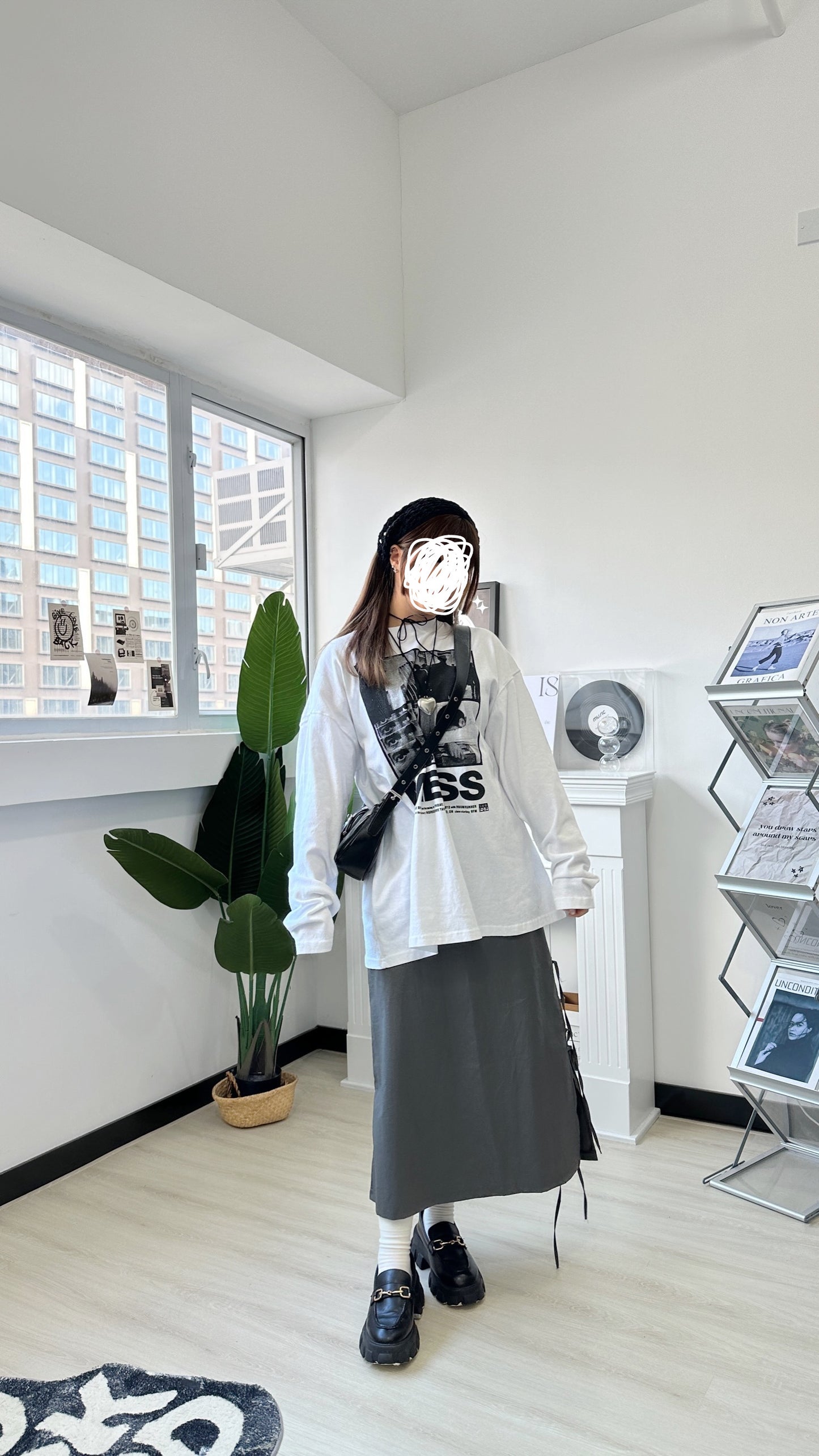 Tie-up Ribbon Nylon Skirt