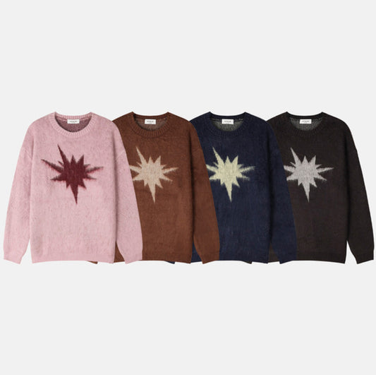Star-patterned Crew Neck Knitwear (預訂)