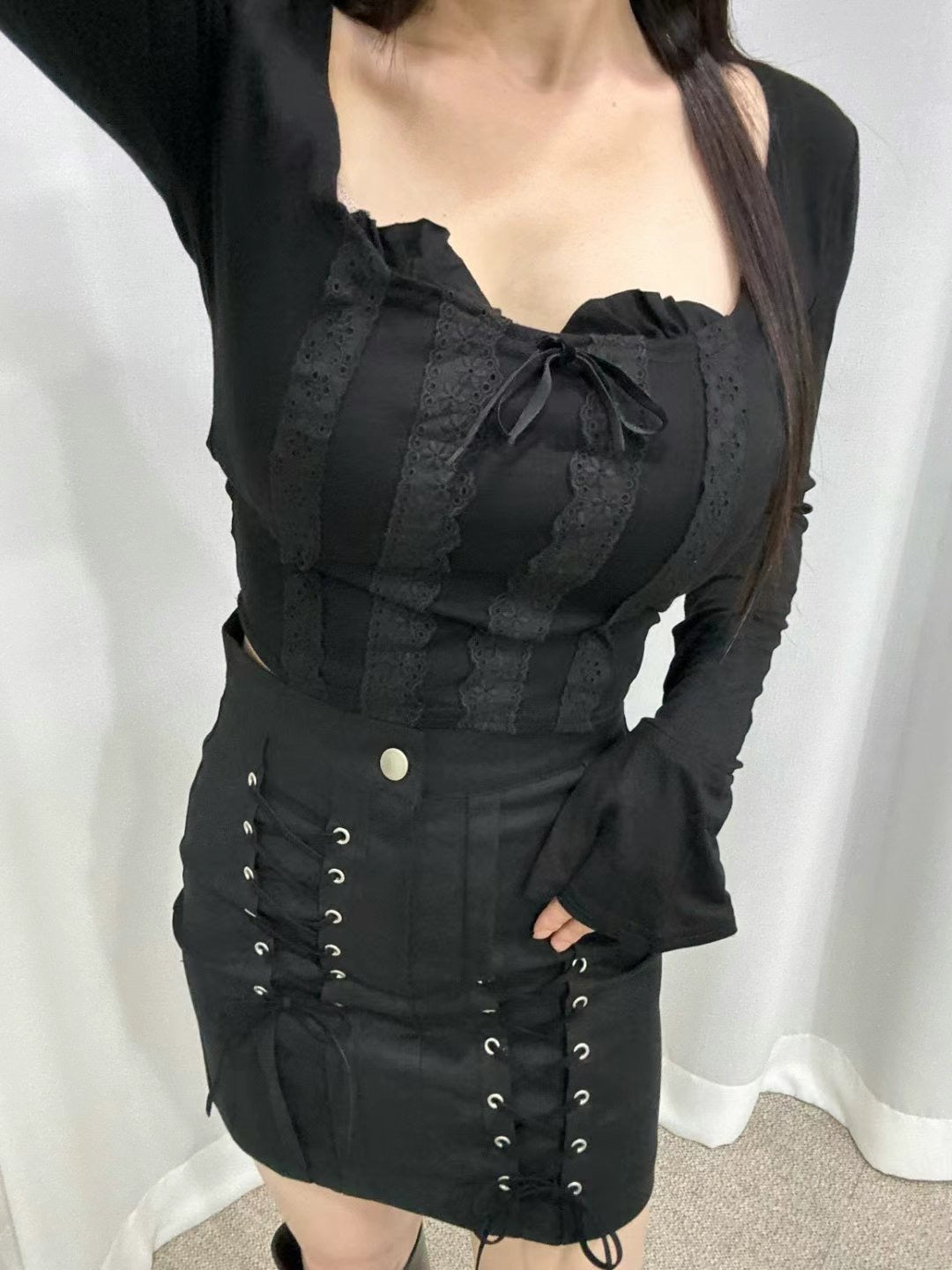 Square Lace Crop Top