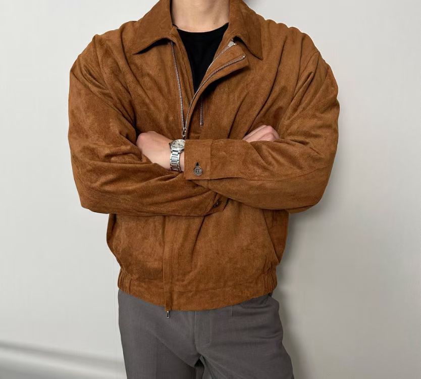 Suede Double Zipper Jacket