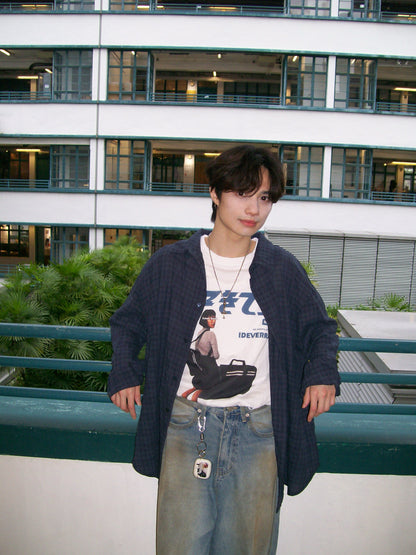 Veiled Checkered Long-sleeve Shirt （預訂）