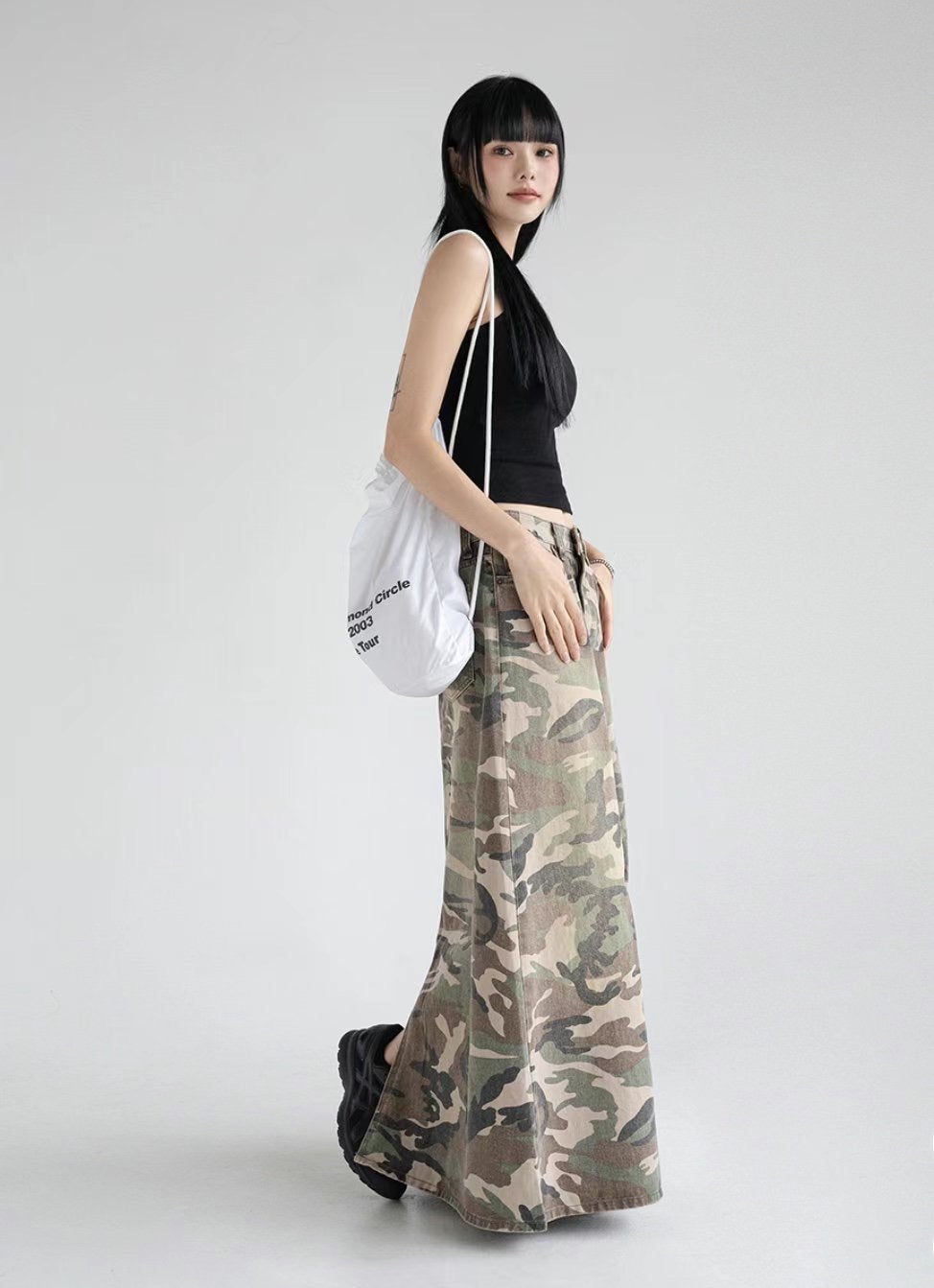 Camouflage Pattern A-line Skirt
