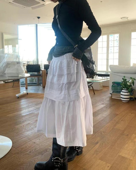 Milky Frill Flare Skirt