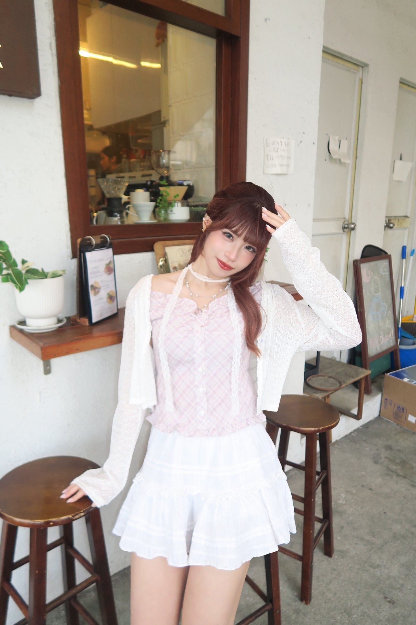 Checkered Ruffle Top