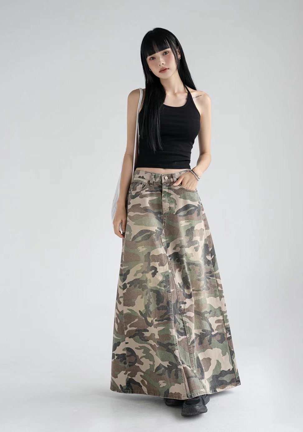 Camouflage Pattern A-line Skirt