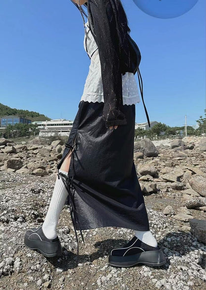 Tie-up Ribbon Nylon Skirt