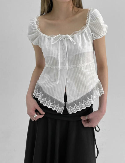 Two-ways Lace Blouse