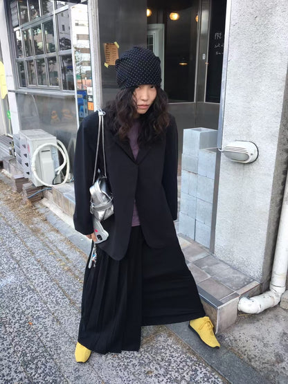 Irregular Pleated Suit Dress