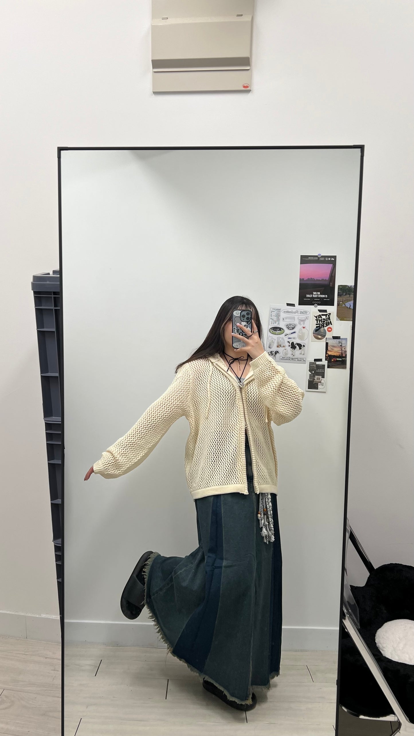 Two-ways Zipper Mesh Hoodie