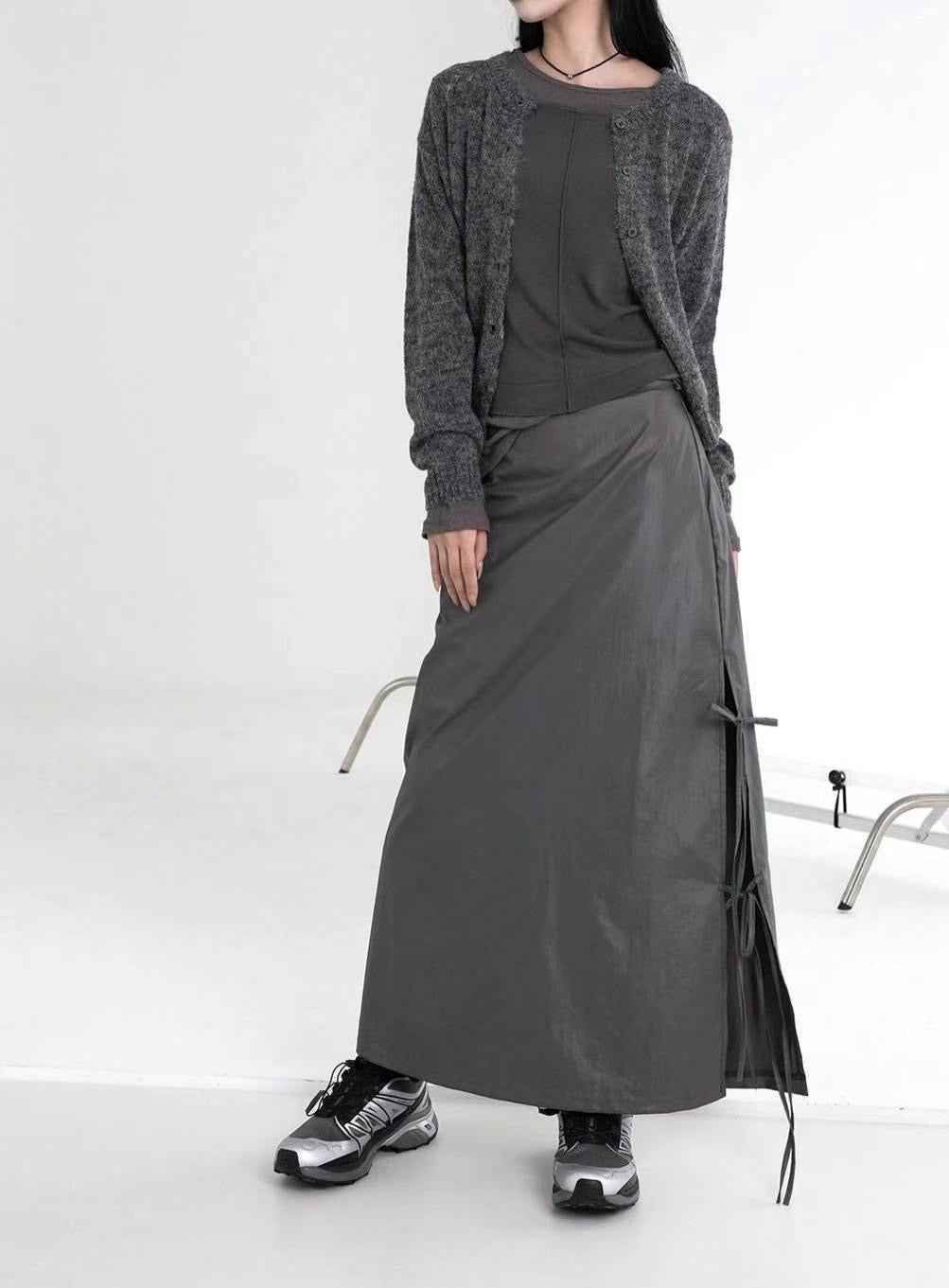 Tie-up Ribbon Nylon Skirt