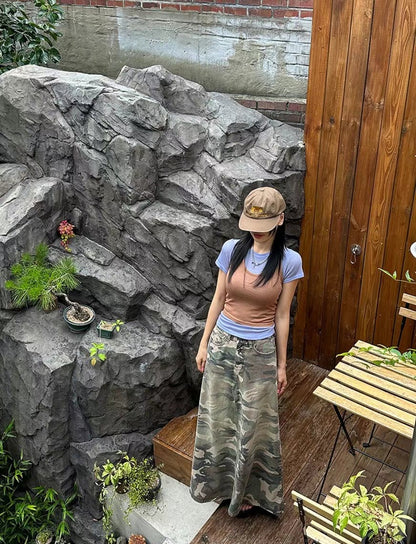 Camouflage Pattern A-line Skirt