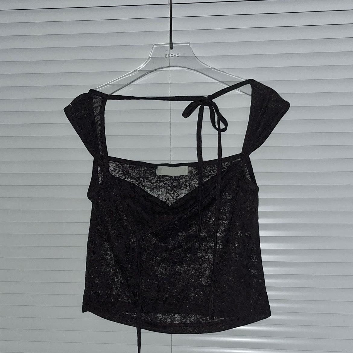 See-through Veiled Flower Top