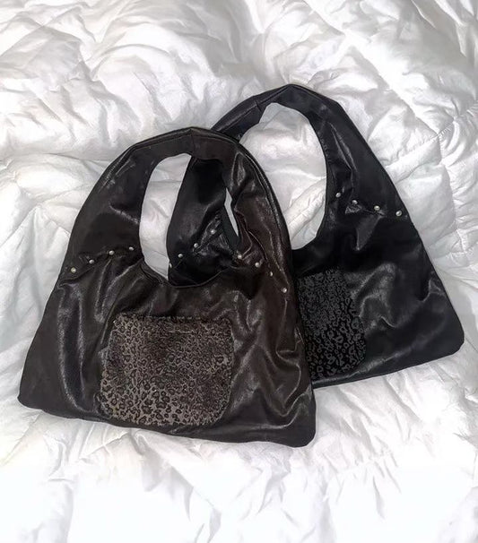 Leopard Leather Shoulder Bag