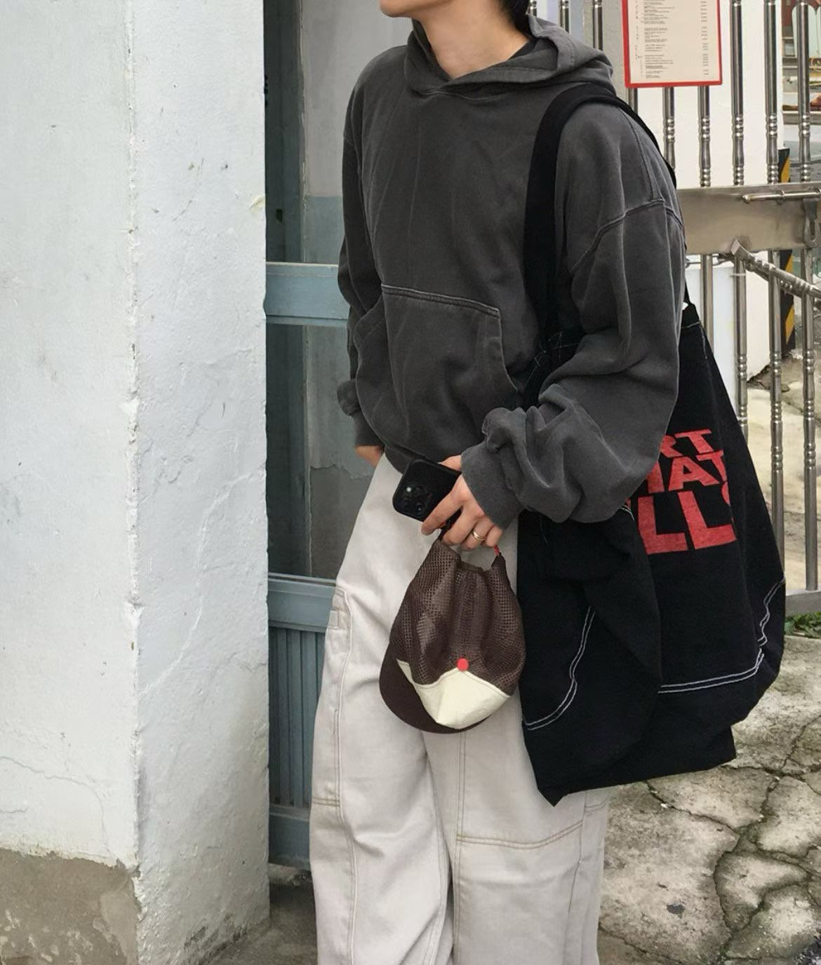 Dying Washed Short-cut Hoodie