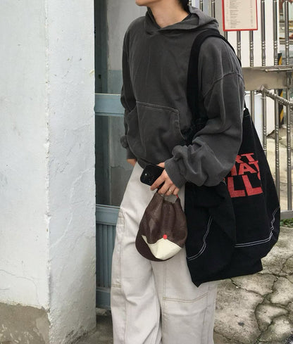 Dying Washed Short-cut Hoodie