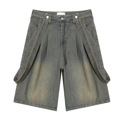 Straps Denim Shorts