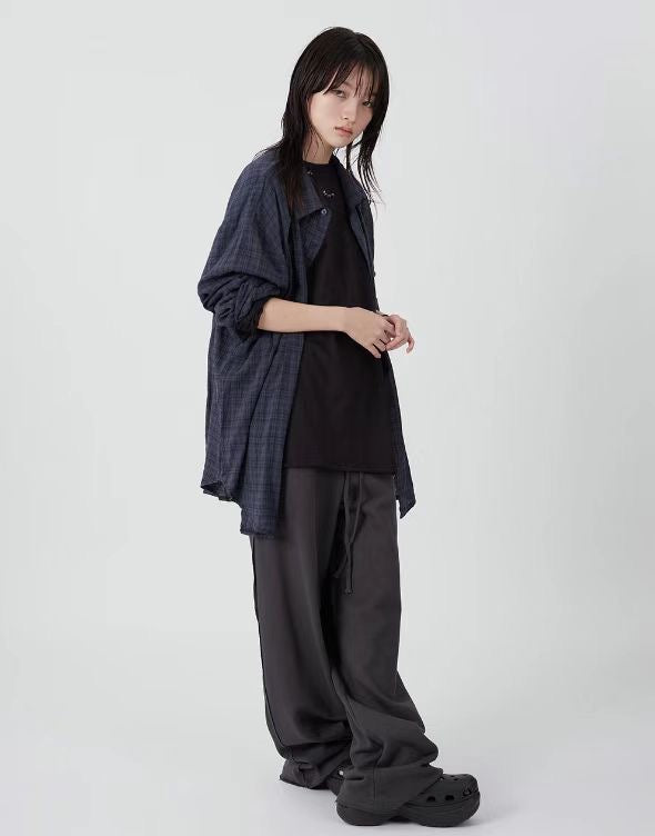 Veiled Checkered Long-sleeve Shirt （預訂）