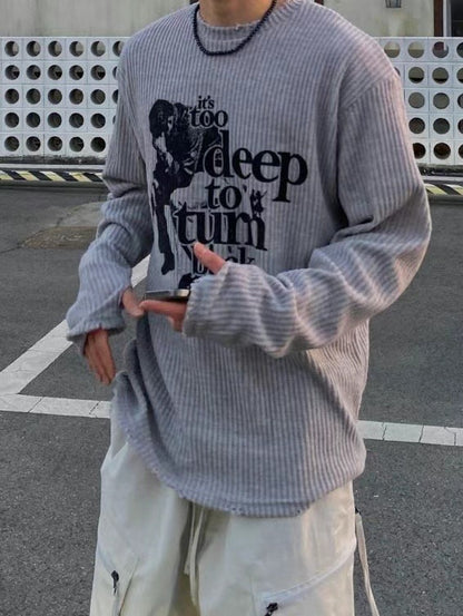 Too Deep Knit Top (Grey) Set