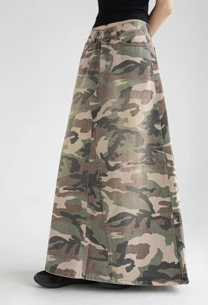 Camouflage Pattern A-line Skirt