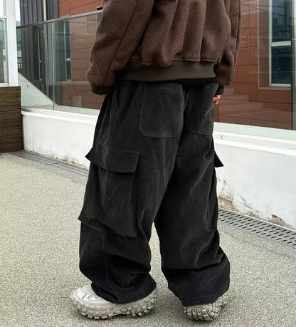 Corduroy Cargo Balloon Pants