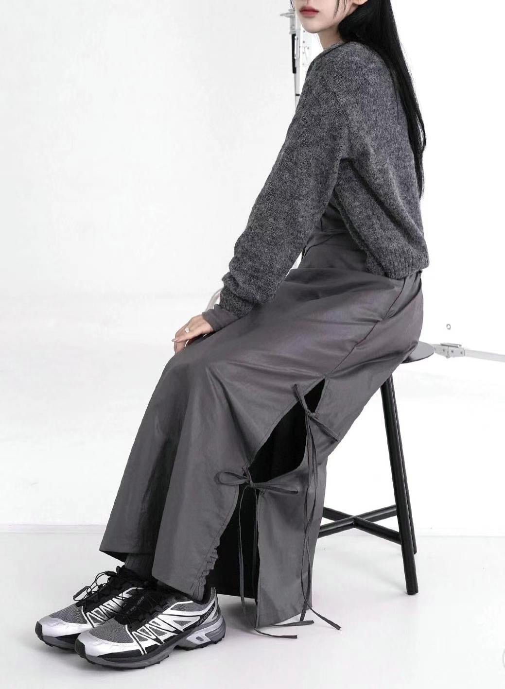 Tie-up Ribbon Nylon Skirt