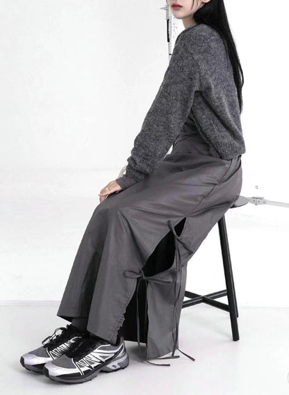 Tie-up Ribbon Nylon Skirt
