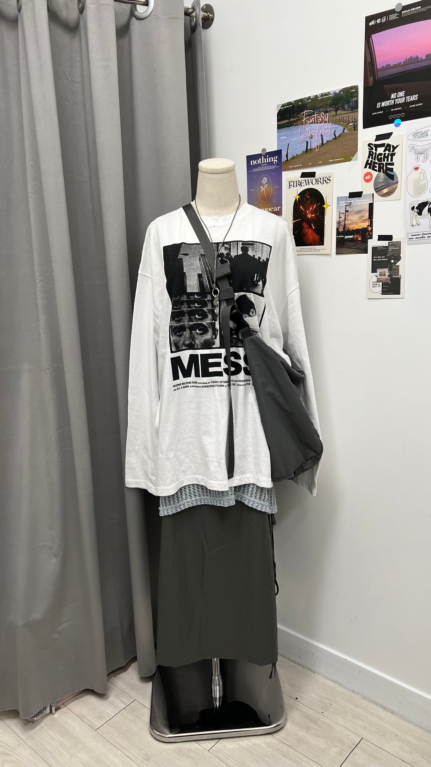 Tie-up Ribbon Nylon Skirt