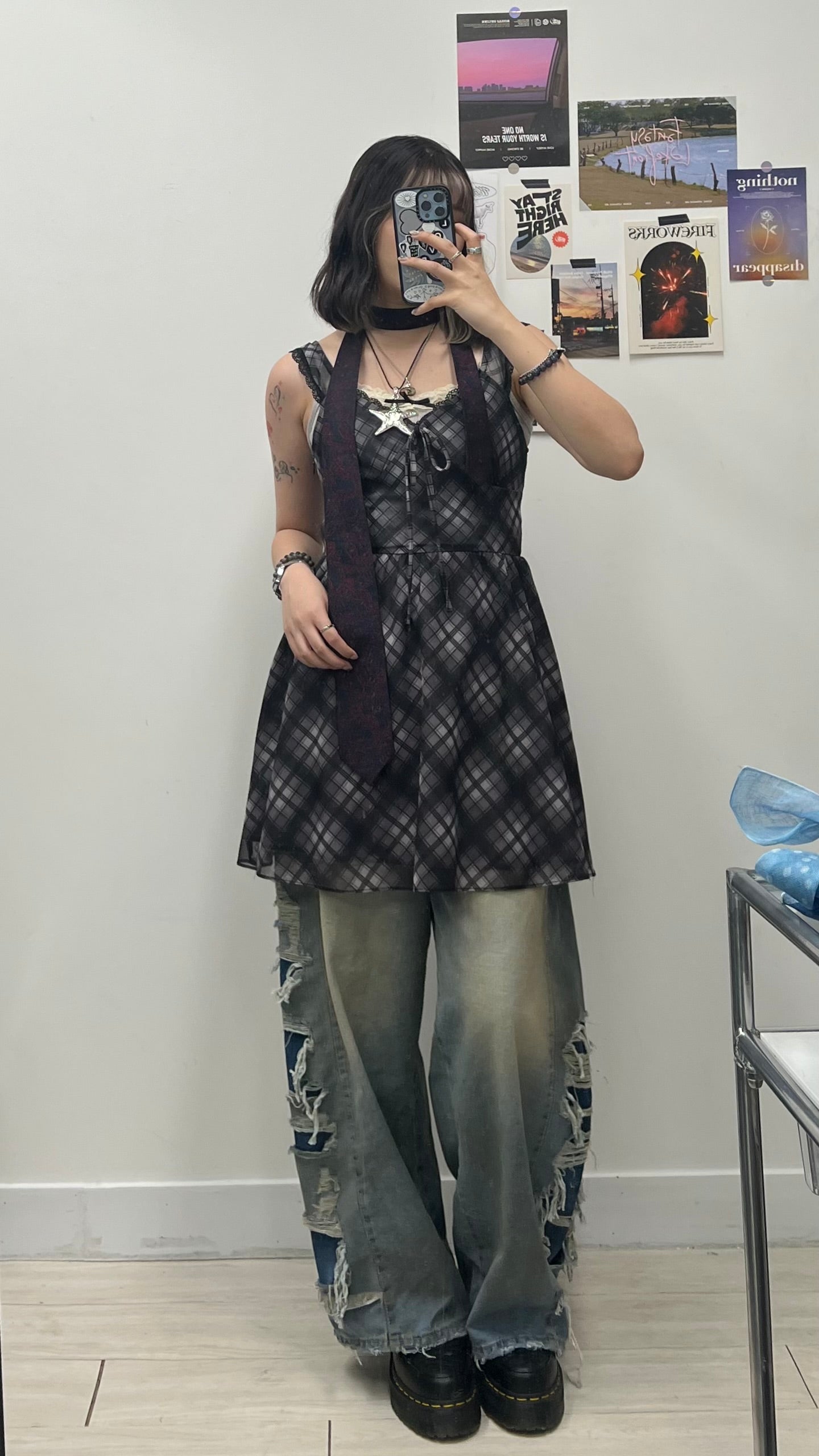 Side Damaged Vintage Denim Jeans (預訂）