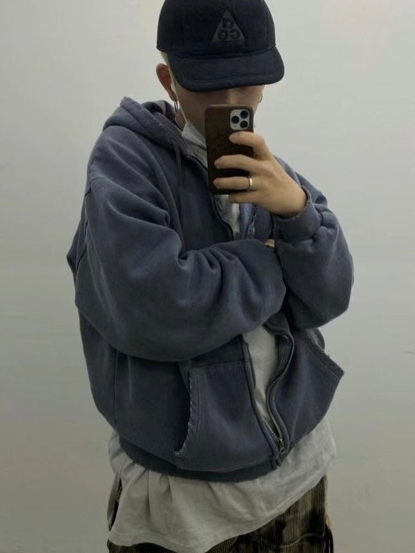 Vintage Dying Zip-Up Hoodie