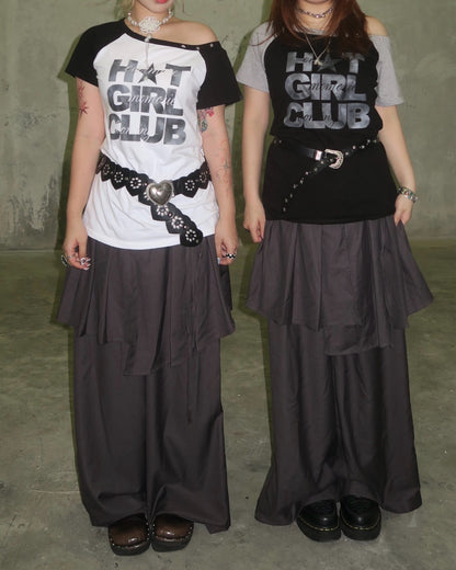 Off-shoulder Hot Girl Club Tee (預訂)