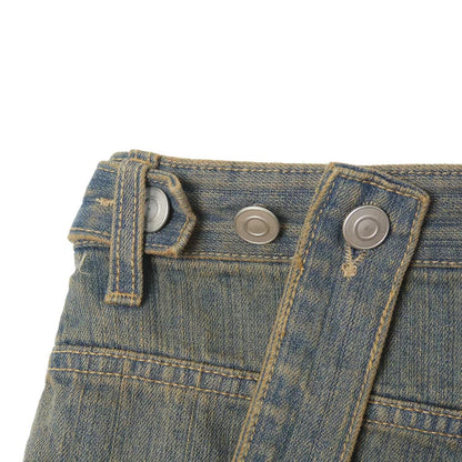 Straps Denim Shorts