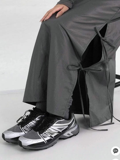 Tie-up Ribbon Nylon Skirt