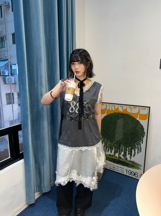 Lace-Trimmed Sleeveless Tee