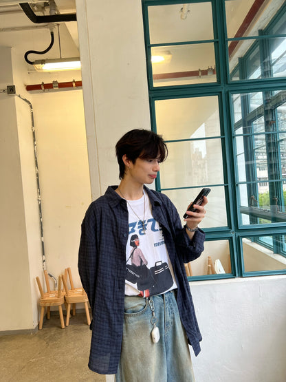 Veiled Checkered Long-sleeve Shirt （預訂）