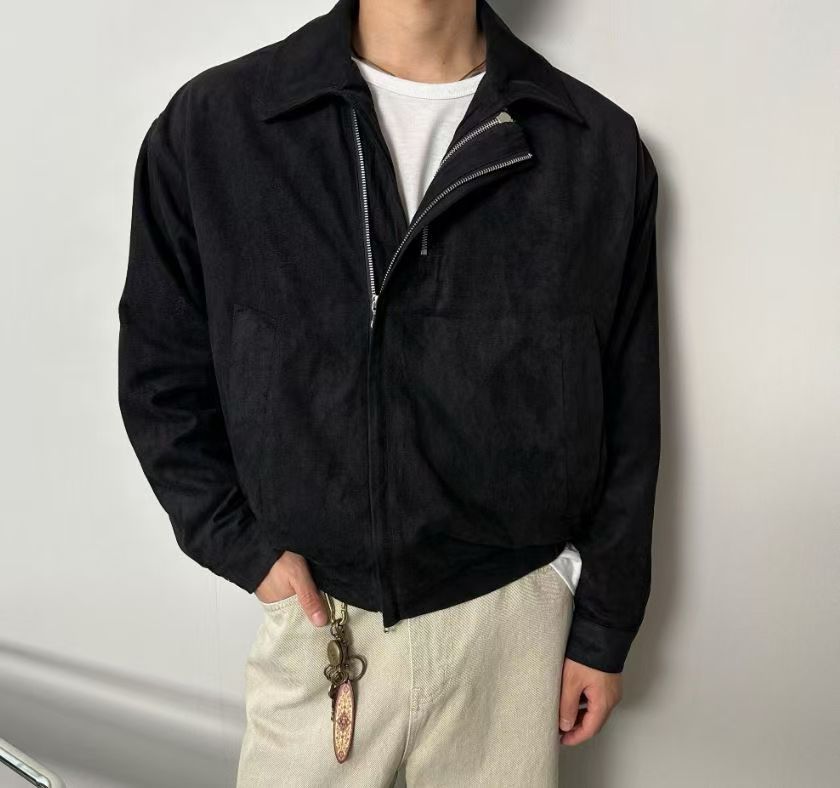 Suede Double Zipper Jacket
