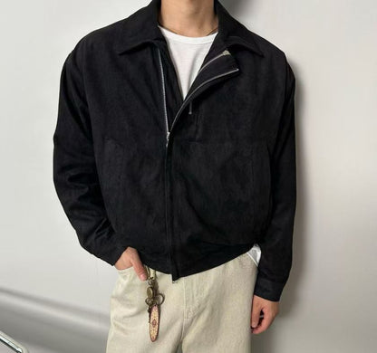 Suede Double Zipper Jacket