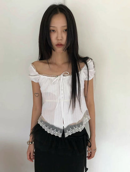 Two-ways Lace Blouse