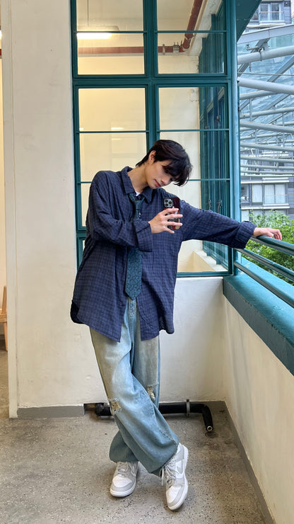 Veiled Checkered Long-sleeve Shirt （預訂）