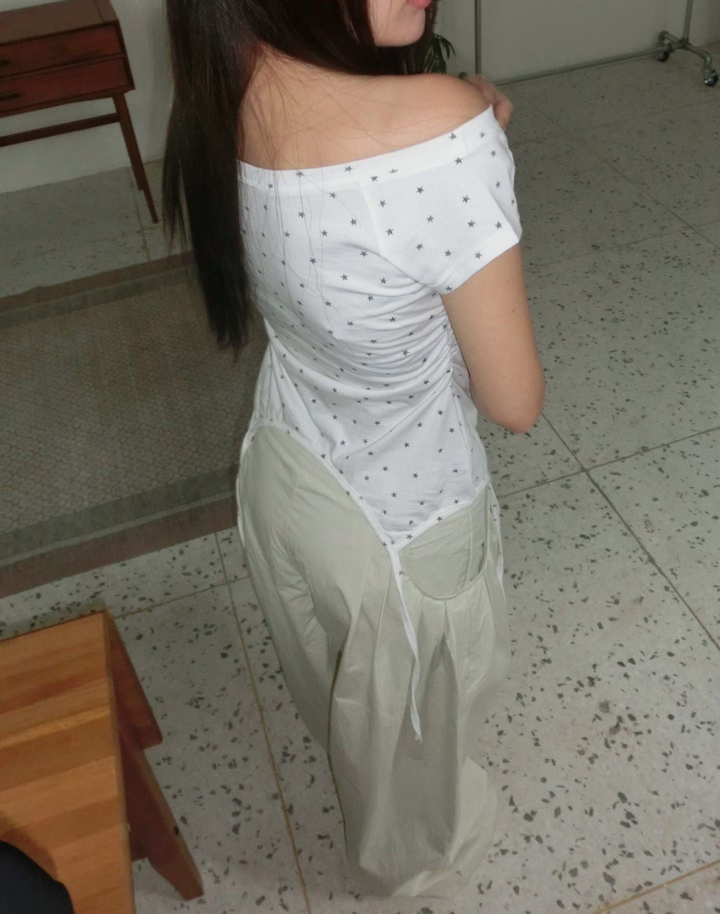 Starry Off-shoulder Top