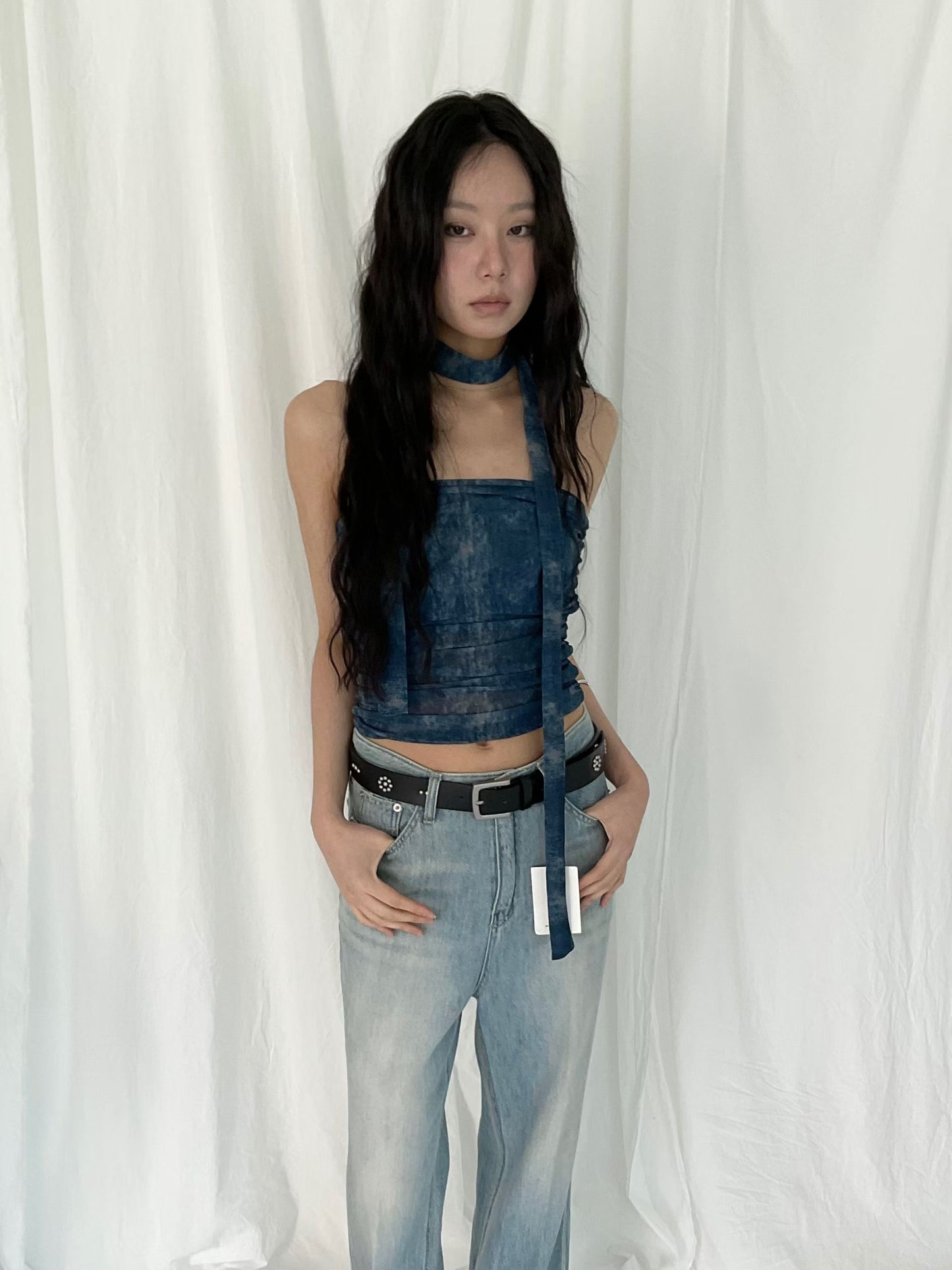Tie-dye Tube Top w/ Scarf