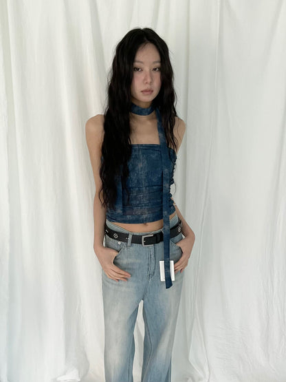 Tie-dye Tube Top w/ Scarf