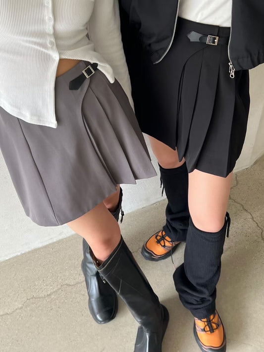 Buckle Mini Skirt