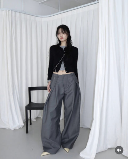 Pleated Loose Suit Pants