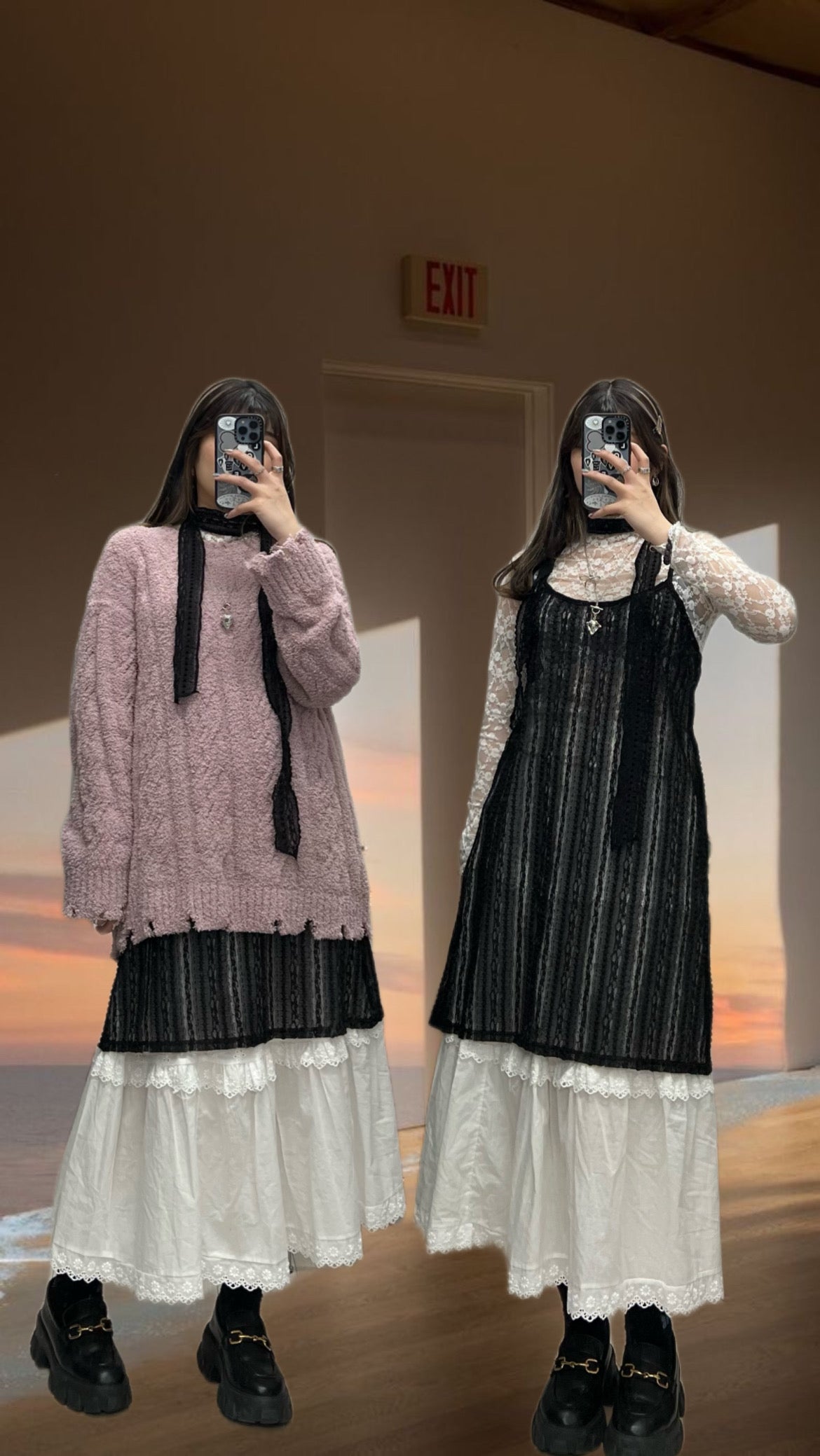 Lace Embroidered Long Skirt