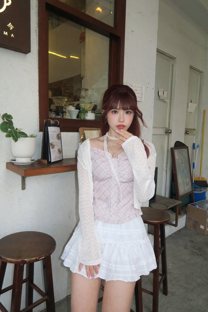 Checkered Ruffle Top