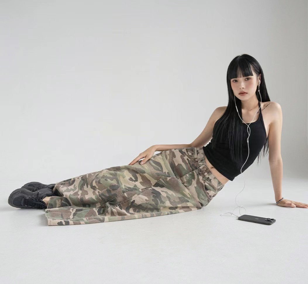 Camouflage Pattern A-line Skirt